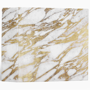 Classeur Motif élégant chic de marbre de blanc et d'or