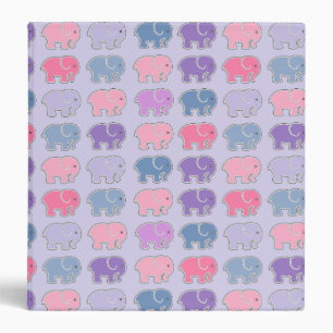 Classeur Motif éléphant violet de dessin animé mignon