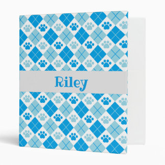 Classeur Motif Empreinte de patte Jacquard bleu