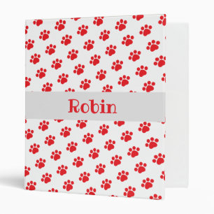 Classeur Motif Empreinte de patte rouge