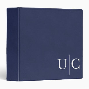Classeur Motif En Cuir Bleu Avec Monogramme Simple Look