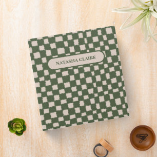 Classeur Motif en damier vert et gris moderne