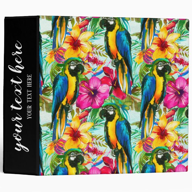 Classeur Motif Été Tropical (Devant/Côté)