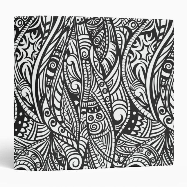 Classeur Motif ethnique 3 (Devant/Côté)