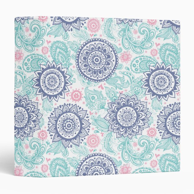 Classeur Motif ethnique de Paisley (Devant/Côté)