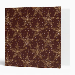 Classeur Motif étoilé filigrané céleste élégant - Rouge