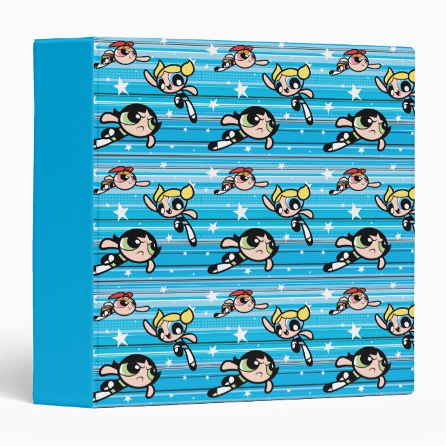 Classeur Motif étoilé Powerpuff Girls (Devant/Côté)