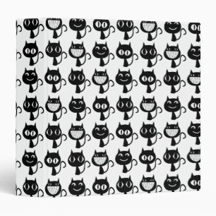 Classeur Motif Expressions de chats noirs mignons
