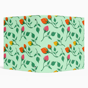 Classeur Motif floral avec fleurs roses colorées