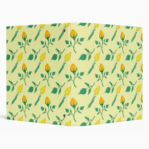 Classeur Motif floral avec rose jaune et fleurs de tulipe