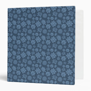 Classeur Motif floral bleu foncé décoratif