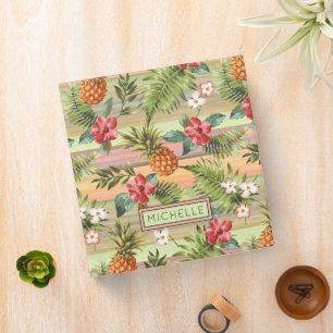Classeur Motif floral coloré à ananas tropical