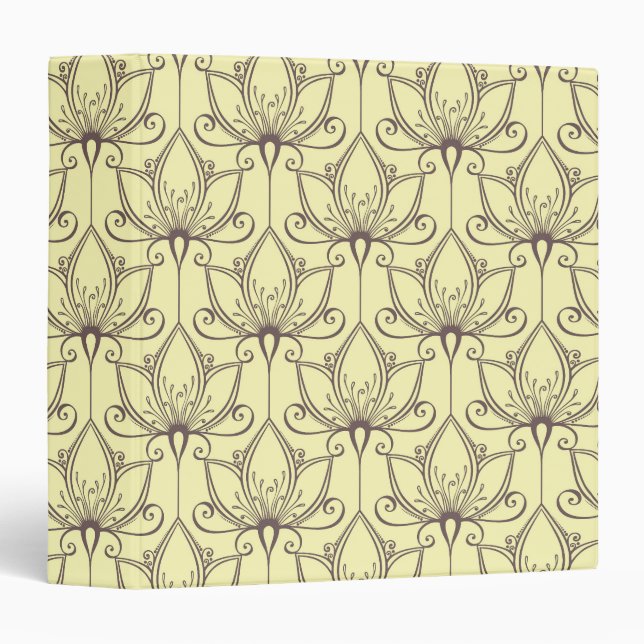 Classeur Motif floral crème (Devant/Côté)