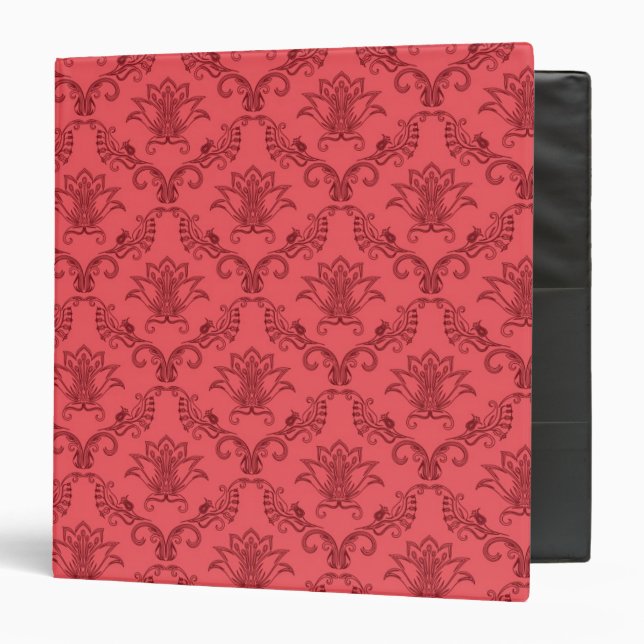 Classeur Motif floral de damassé (Devant/Intérieur)