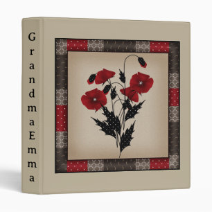 Classeur Motif floral de fleurs de pavots mignons sans cout