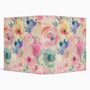 Classeur Motif floral de fleurs pastel colorées abstraites