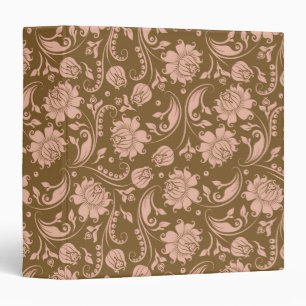 Classeur Motif floral de rose et de brun