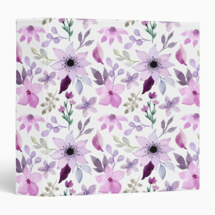 Classeur Motif floral élégant avec feuilles rouges et bleue