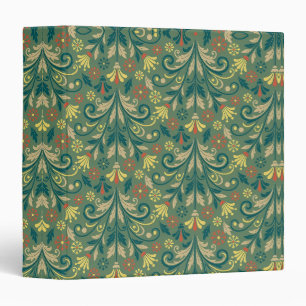 Classeur Motif floral élégant en jaune et rouge sur fond ve