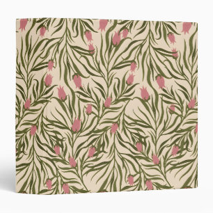 Classeur Motif floral en forme de cloche rose stylisé