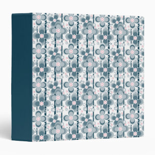 Classeur Motif floral gris et blanc  gris