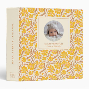 Classeur Motif floral jaune bébé Album photo