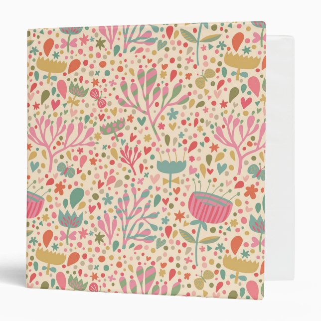 Classeur Motif floral lumineux (Devant/Intérieur)