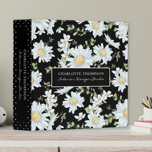 Classeur Motif floral moderne chic fille personnalisée (Créateur téléchargé)