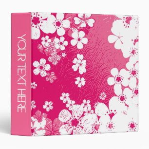 Classeur Motif floral rose et blanc