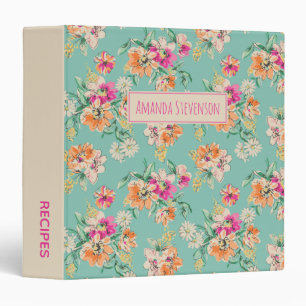 Classeur Motif floral rose et orange de l'aquarelle 3 annea