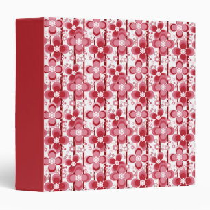 Classeur Motif floral rouge et blanc