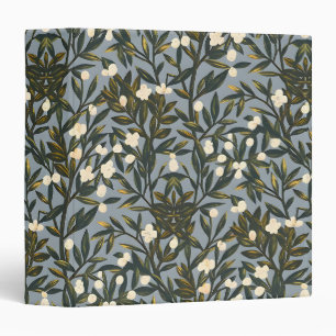 Classeur Motif floral sur fond bleu-gris poussiéreux
