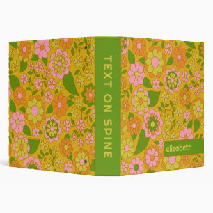 Classeur Motif floral tendance rétro avec bloc de nom