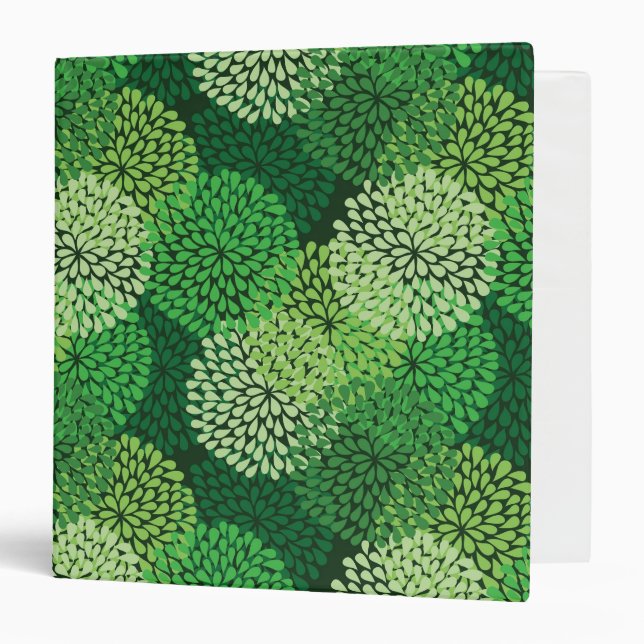 Classeur Motif floral vert (Devant/Intérieur)