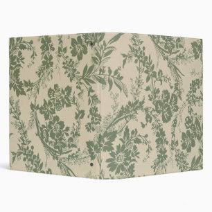 Classeur Motif floral vert vibrant vintage