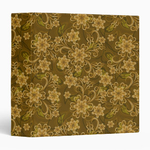 Classeur Motif floral vintage d'or