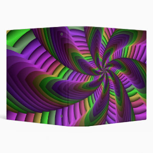 Classeur Motif fractal néon coloré énergique groovy