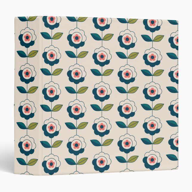 Classeur Motif Fun Jardin Retro (Devant/Côté)