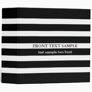 Classeur Motif géométrique des bandes noires monogrammes
