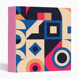 Classeur motif géométrique en cercle coloré