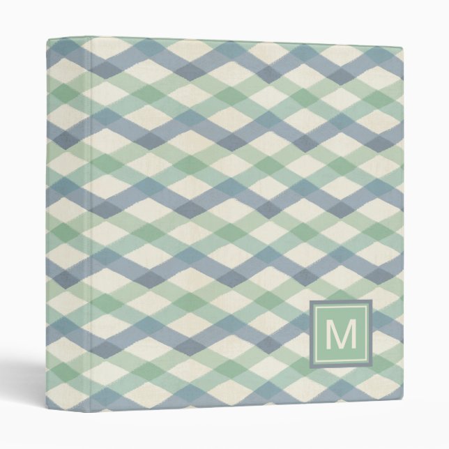Classeur Motif géométrique en pastel du monogramme | (Devant/Côté)