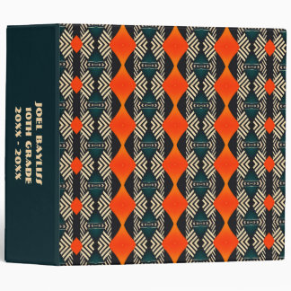 Classeur Motif géométrique ethnique noir blanc et orange