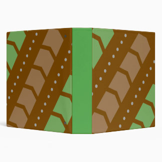 Classeur Motif géométrique moderne marron et vert en chevro