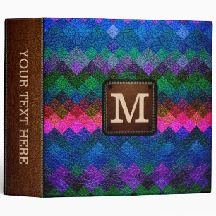 Classeur Motif géométrique monogrammé aspect cuir #13