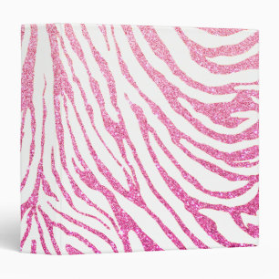 Classeur Motif Girly rose de zèbre de parties scintillantes