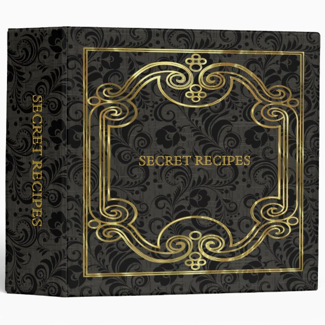 Classeur Motif Gold & Diamonds (Devant/Côté)