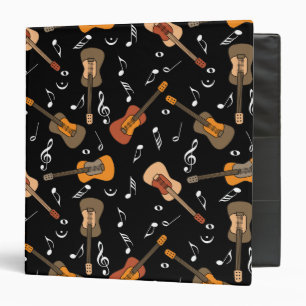 Classeur Motif Guitare Music Notes