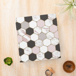 Classeur Motif Hexagon de marbre géométrique moderne