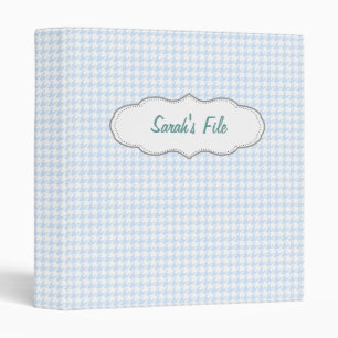 Classeur Motif Houndstooth - bleu bébé