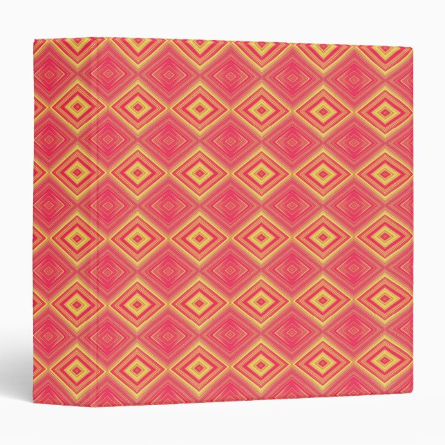 Classeur Motif jaune et rouge (Devant/Côté)